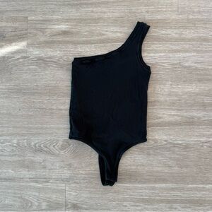 Clyque the Label Sivan Black One-Shoulder Bodysuit, Size XS